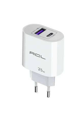 Acl L5 3.4A, 25 Watt 1Xusb-A, 1Xusb-C Girişli Pd Şarj Başlığı Seyahat Şarj