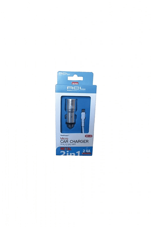Acl Mc-02 2.4A 2Xusb Full Metal 1Mt Mikro Kablo Araç İçi Şarj Aleti