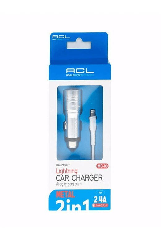 Acl Mc-03 Full Metal 1 Mt Lightning Kablo Araç İçi Şarj Aleti