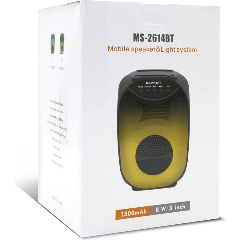 Acl Ms-2614 Usb/ Tf Kart / Fm Radio / Led Işıklı 1500Mah8W Bluetooth Hoparlör