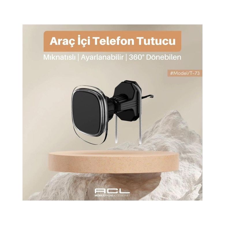 ACL T-73 360° Dönebilen Mıknatıslı Araç Içi Telefon Tutucu