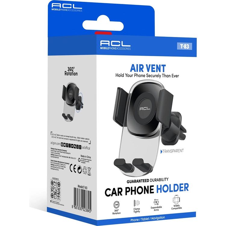 Acl T-83 Saydam Görünüm 360° Dönebilen Izgara Tipi Araç İçi Tutacak