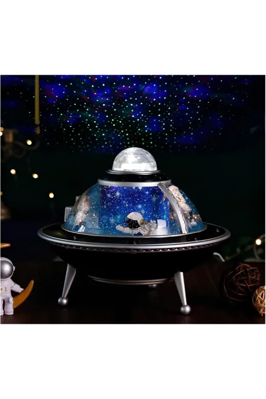 Acousticworld Gezegen Tasarımlı Astronotlu Işıklı Müzikli Star Master'lı Kar Küresi Alk3201