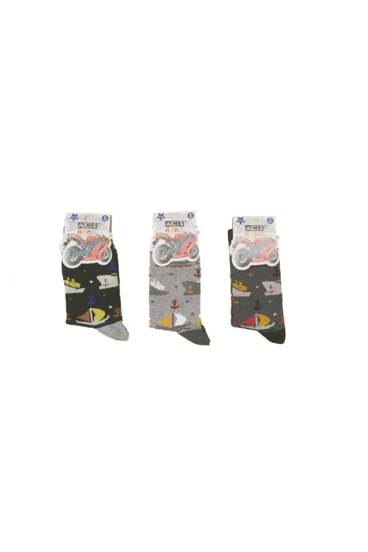 Açs Çorap s4h-8901 Erkek Çocuk 6 Çift Ekonomik Çorap