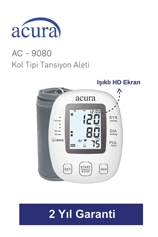 Acura Ac-9080 199 Hafızalı Tam Otomatik Koldan Ölçer Tansiyon Aleti Çanta Hediyeli