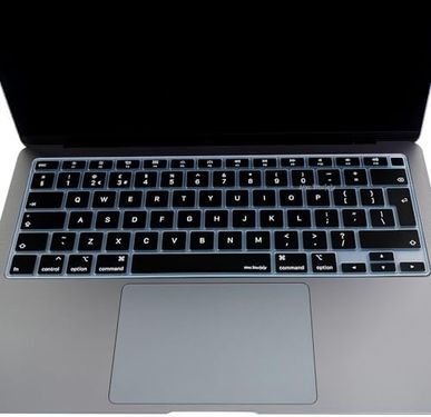 Aebo 131611674 Uk İngilizce Klavye Koruyucu Macbook Air A1932 A2179 A2337 M1 Uyumlu Avrupa İngilizce Iso Ters L Enter İnce Silikon Keyboard Cover Siyah Siyah