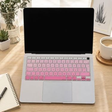 Aebo 131612200 Macbook Air 13 Retina Türkçe Q Klavye Koruyucu Uk Ters L Enter A1932 A2179 A2337 M1 Uyumlu Silikon Keyboard Cover Touch Id Pembe