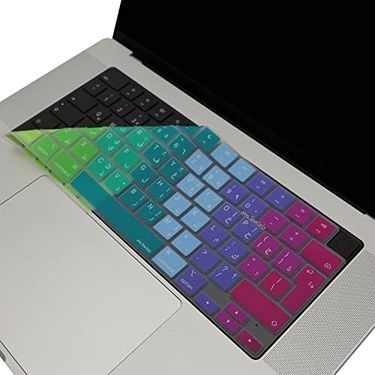 Aebo 133236721 Macbook Arapça Klavye Koruyucu Uk Ters L Enter M1-M5 A2681 A3113 A3240 A3449 A2941 A3241 A2442 A2779 A2992 A2485 A2991 Arabic Keyboard Cover Pembe Yeşil