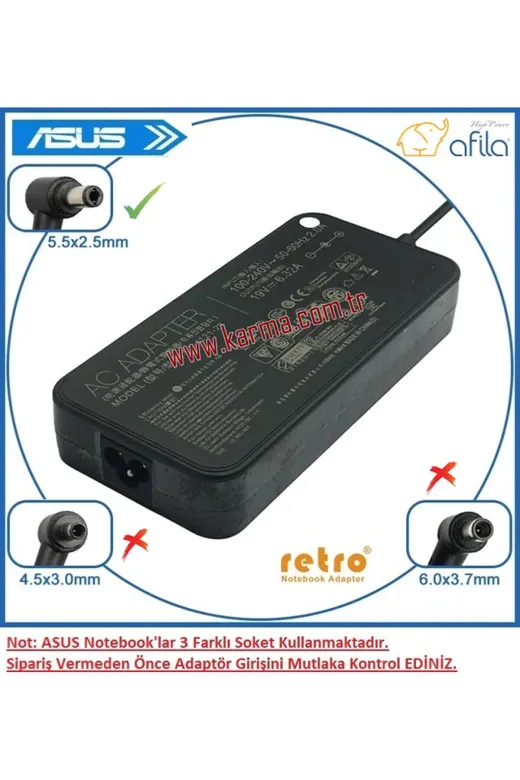 Afila NA-KR60895-04059 Msi Gs65 Stealth 8Se-211Tr Msi Notebook Adaptörü, Şarj Aleti Cihazı 180W
