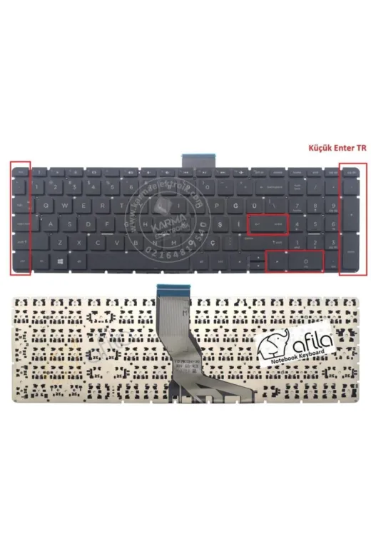 Afila NK-KR30552BGM..-x.11Z73 Hp Pavilion Gaming 15-Ec2057Nt (68N72Ea) Notebook Klavyesi, Yeşil Tuş Takımı (Siyah Tr) Işıklı