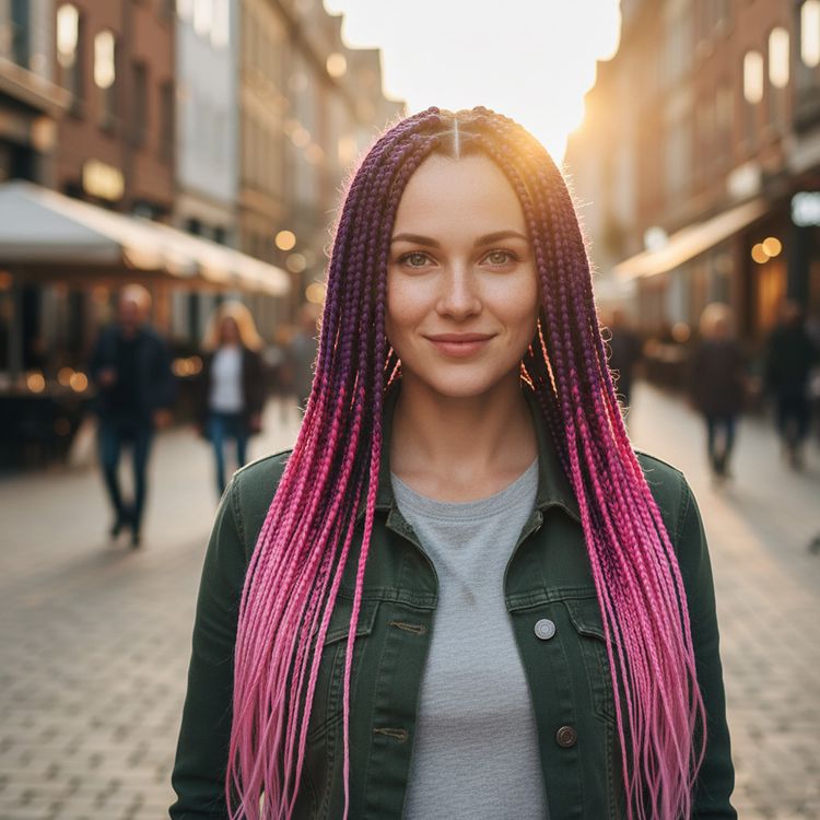 Afrika Örgüsü Ve Rasta İçin Sen Ombreli / Koyu Pembe / Pembe / Açık Pembe