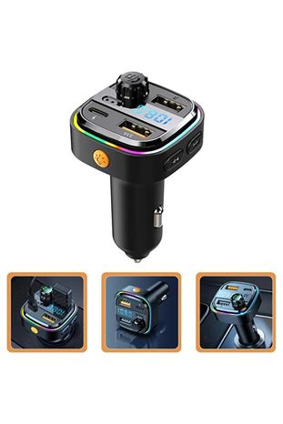 AFT-13 Wireless Acl Aft-13 3.1A Rgb Type-C Fm Transmitter Müzik Oynatıcı Kablosuz Bağlantı Araç Şarjı
