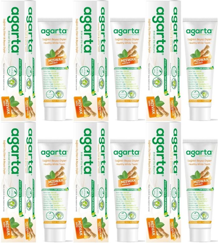 Agarta Doğal Diş Macunu 100ML Misvak özlü (6 Lı Set)