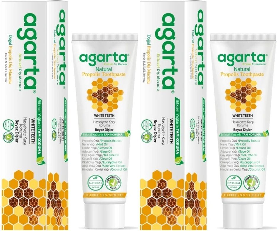 Agarta Doğal Diş Macunu 100ML Propolis (2 Li Set)