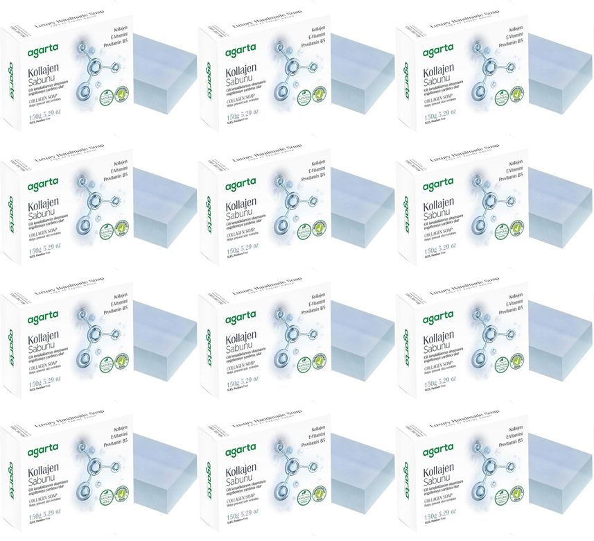 Agarta El Yapımı Doğal Sabun 150GR Kollajen (12 Li Set)