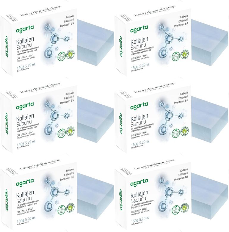 Agarta El Yapımı Doğal Sabun 150GR Kollajen (6 Lı Set)