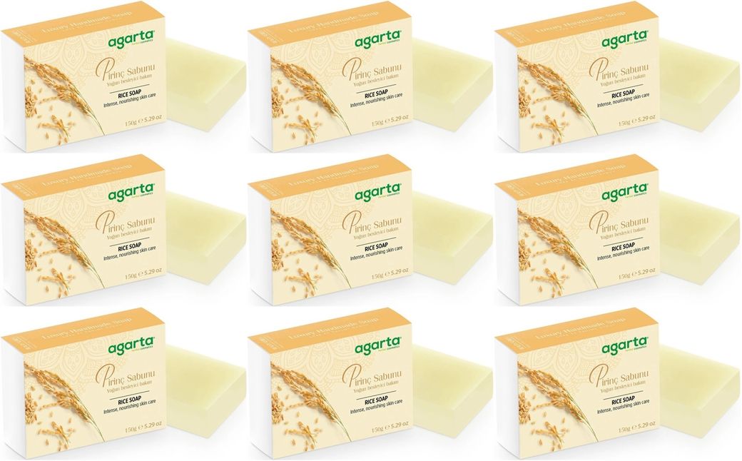 Agarta El Yapımı Doğal Sabun 150GR Pirinç (9 Lu Set)