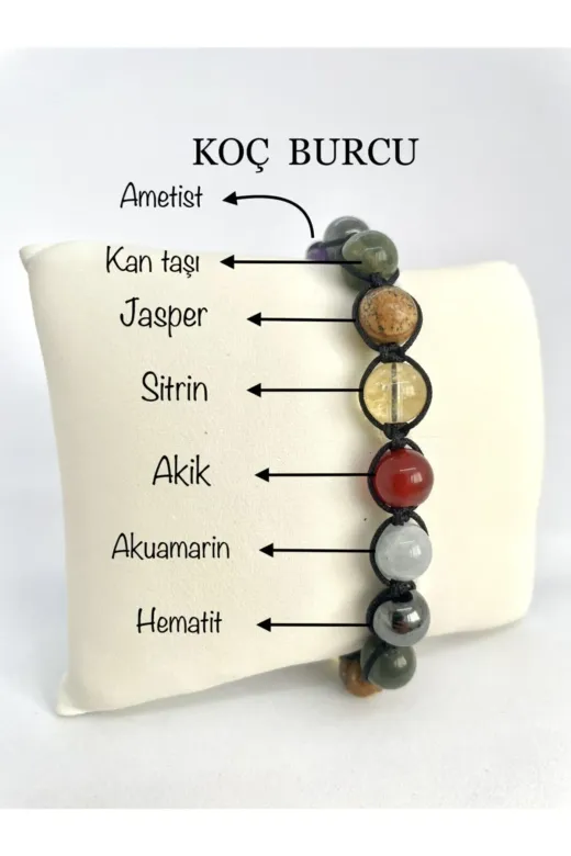 AgateStones TYC00225702759 Koç Burcu Doğaltaş Makrome Bileklik