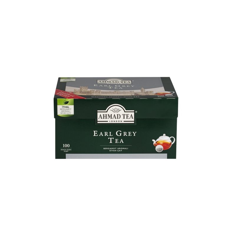 ahmadtea56565 Ahmad Tea Earl Grey Demlik Poşet Çay 100'lü 320 G