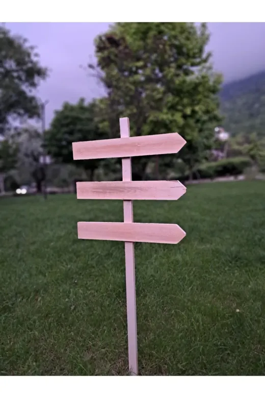 ahsapbay Z29033 Ahşap Yön Tabelası, Bahçe Yön Levhası Ölçüler, 50Cm Genişlik, 125Cm Yükseklik