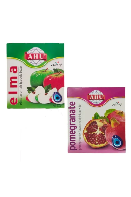 AHU AHU-KT-0000500014 Elma Ve Nar Aromalı İkili Toz Mini İçecek Seti -500 Gr
