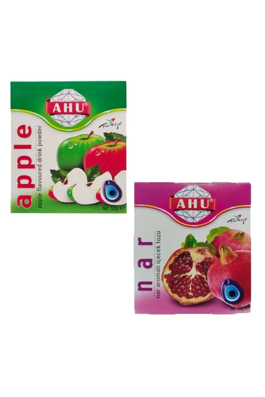 AHU AHU-KT-0000500014 Elma Ve Nar Aromalı İkili Toz Mini İçecek Seti -500 Gr