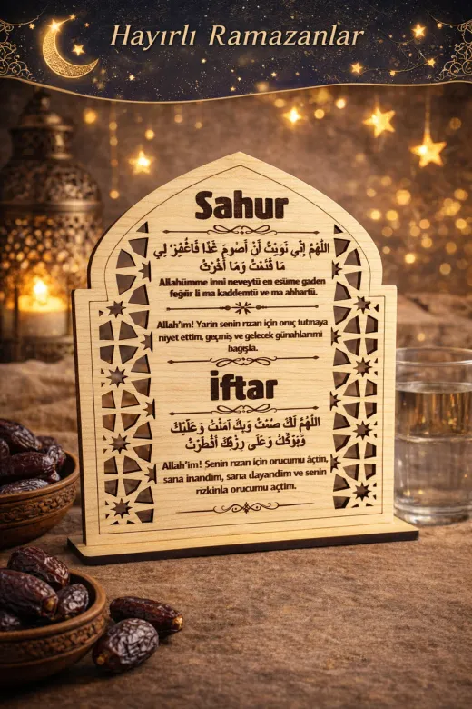 AHWALL AHSHIF001 İftar Sahur Duası Masa Üstü Ramazan Dekoratif Stany