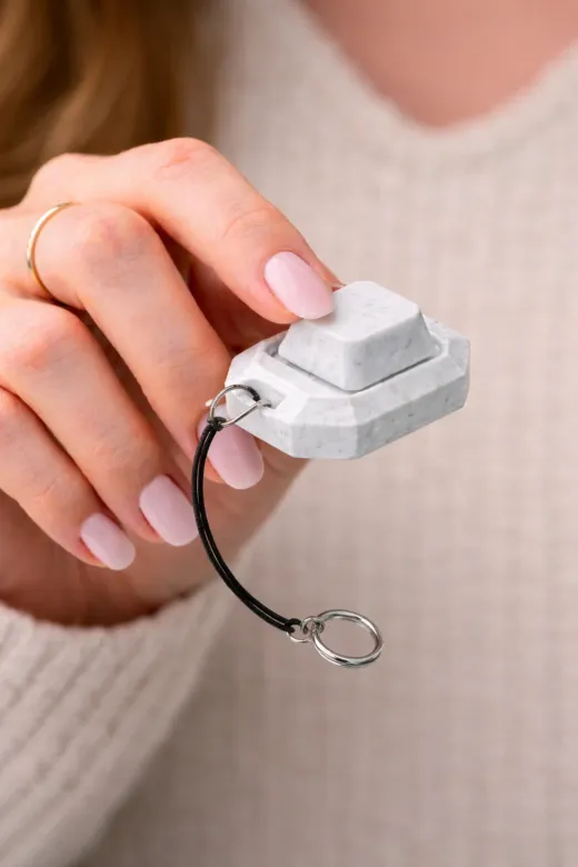 AHWALL AHWKYCP0001 Keycap Mekanik Tekli Tuş Takımı Klavye Anahtarlık Beyaz Granit Desenli (Blue Switch Mekanizma)