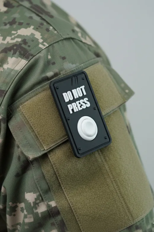AHWALL AHWPTCH00003 Do Not Press Temalı Yeni Nesil 3D Baskı Arkası Cırtlı Patch/peç/arma (4X6 Cm)