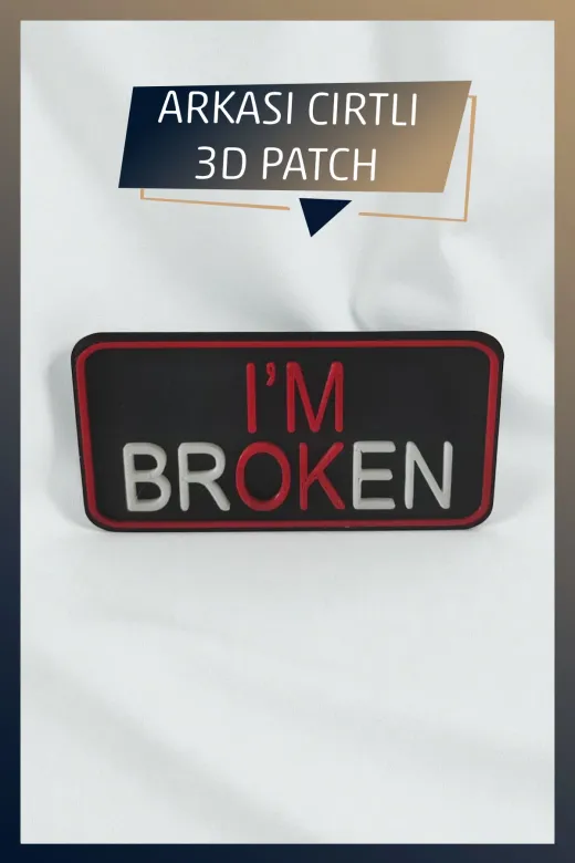 AHWALL AHWPTCH00006 I'm Ok Temalı Yeni Nesil 3D Baskı Arkası Cırtlı Patch/peç/arma