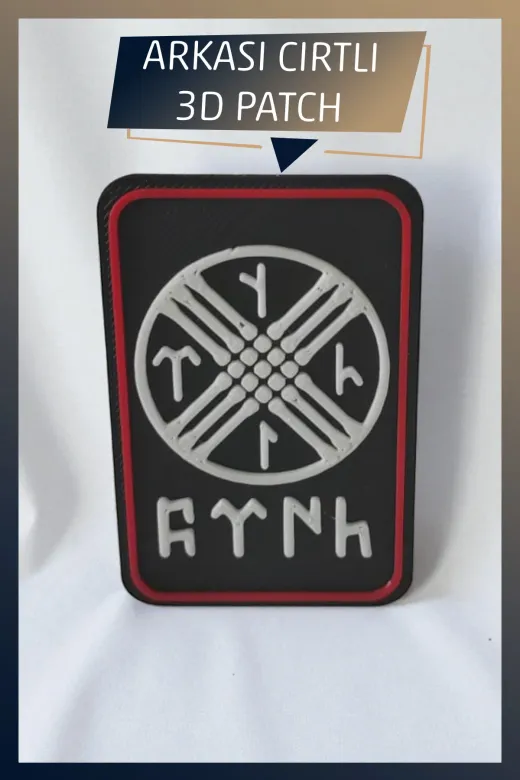 AHWALL AHWPTCH00011 Türk Ve Tengrici Temalı Yeni Nesil 3D Baskı Arkası Cırtlı Patch/peç/arma