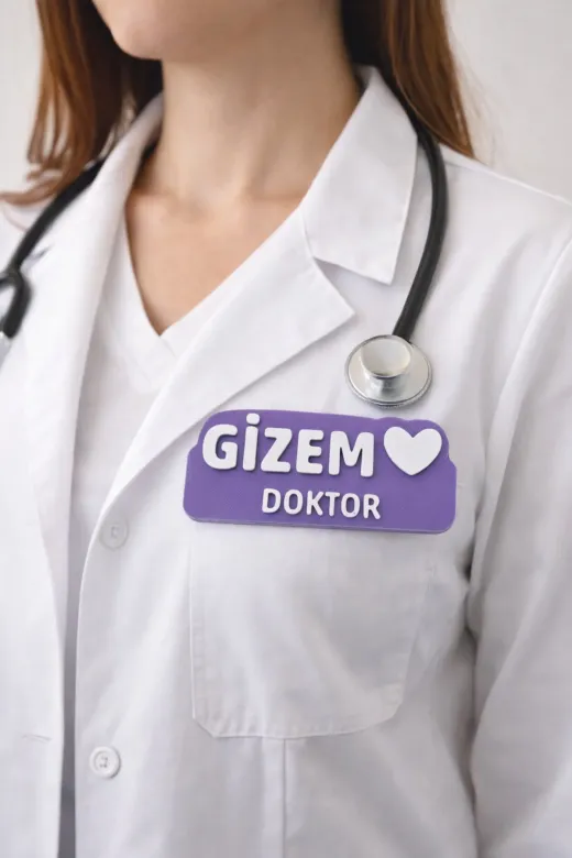 AHWALL AHWYAKA0004 Doktor Yaka Kartı 3D Baskı, İğneli