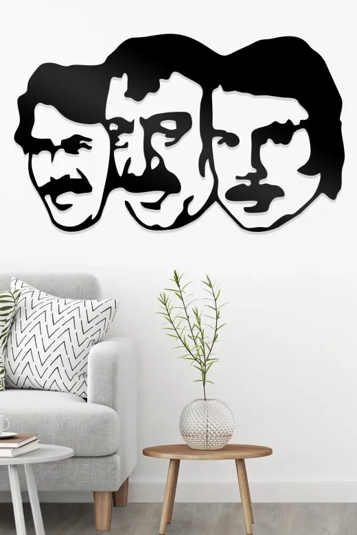 AHWALL AW00010 Orhan, Müslüm, Ferdi Dekoratif Ahşap Tablo