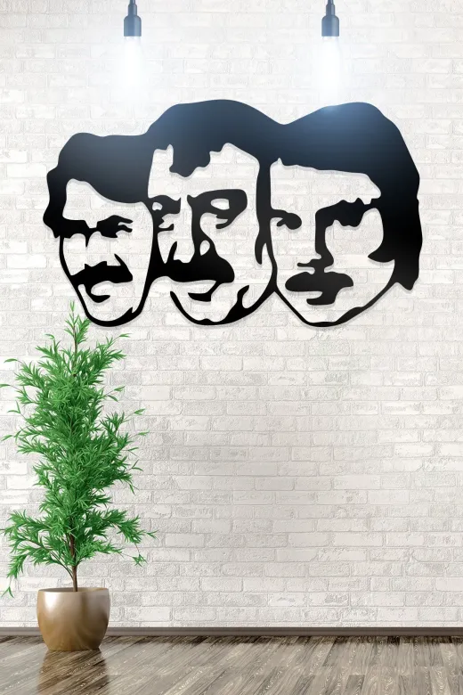 AHWALL AW00010 Orhan, Müslüm, Ferdi Dekoratif Ahşap Tablo