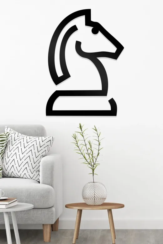 AHWALL AW00066 Santranç Atı Figürlü Dekoratif Ahşap Tablo