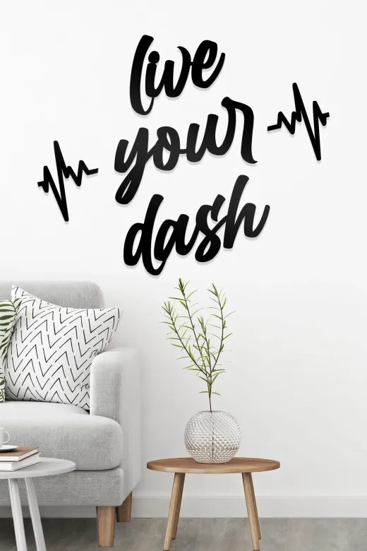 AHWALL AW00081 Live Your Dash Yazılı Dekoratif Ahşap Tablo