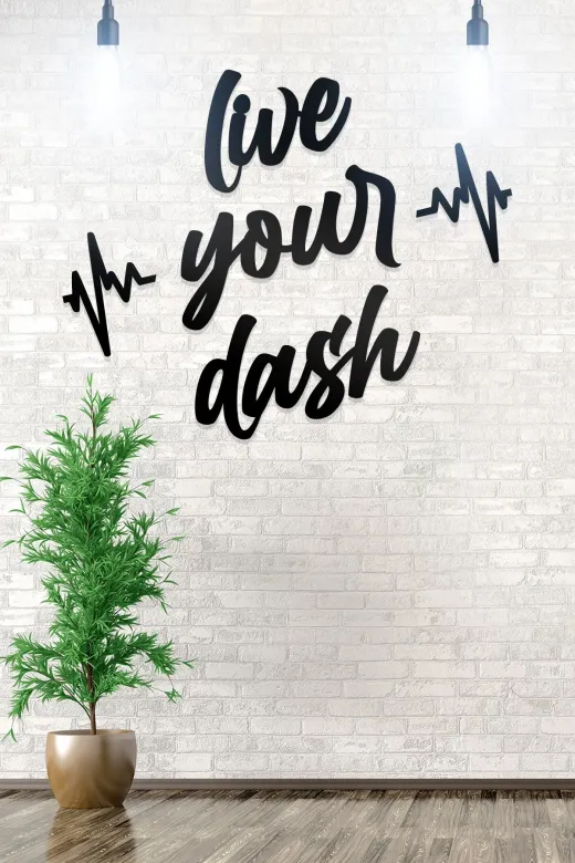 AHWALL AW00081 Live Your Dash Yazılı Dekoratif Ahşap Tablo