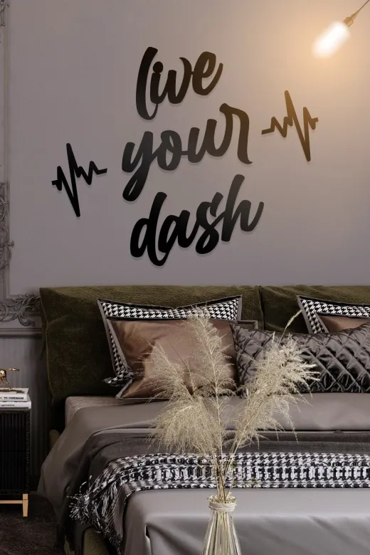 AHWALL AW00081 Live Your Dash Yazılı Dekoratif Ahşap Tablo