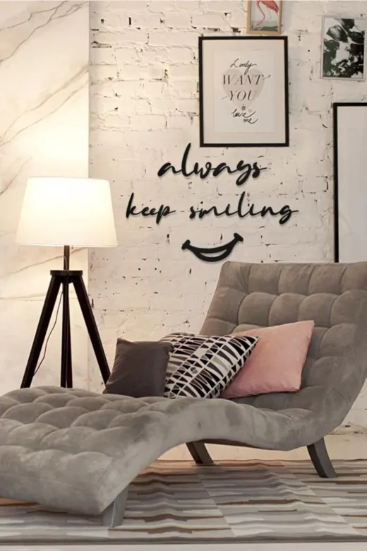 AHWALL AW00202 Always Keep Smiling Yazılı Dekoratif Ahşap Tablo