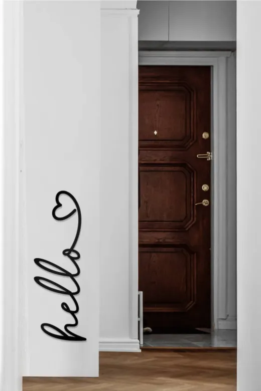 AHWALL AW00211 Hello Yazılı Dekoratif Ahşap Tablo
