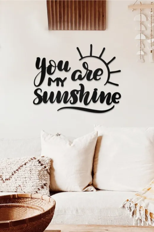 AHWALL AW00252 You Are My Sunshine Yazılı Dekoratif Ahşap Tablo