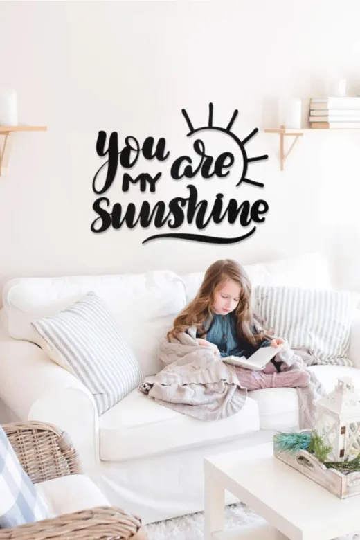 AHWALL AW00252 You Are My Sunshine Yazılı Dekoratif Ahşap Tablo