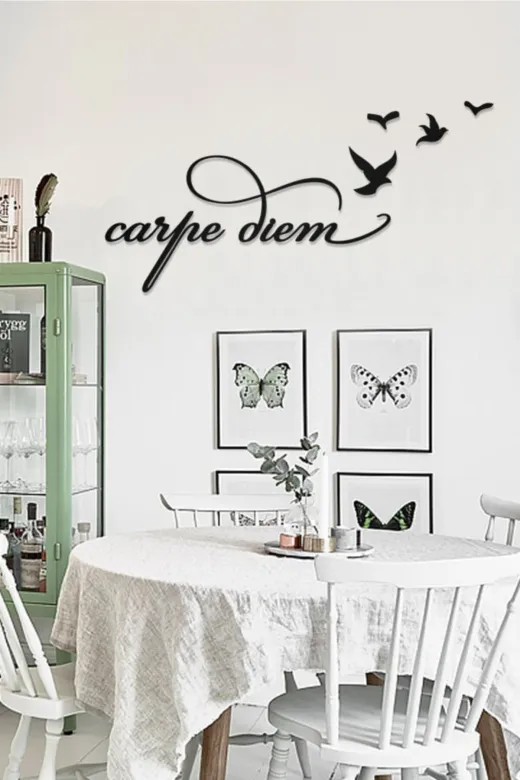 AHWALL AW00262 Carpe Diem Yazılı Dekoratif Ahşap Tablo