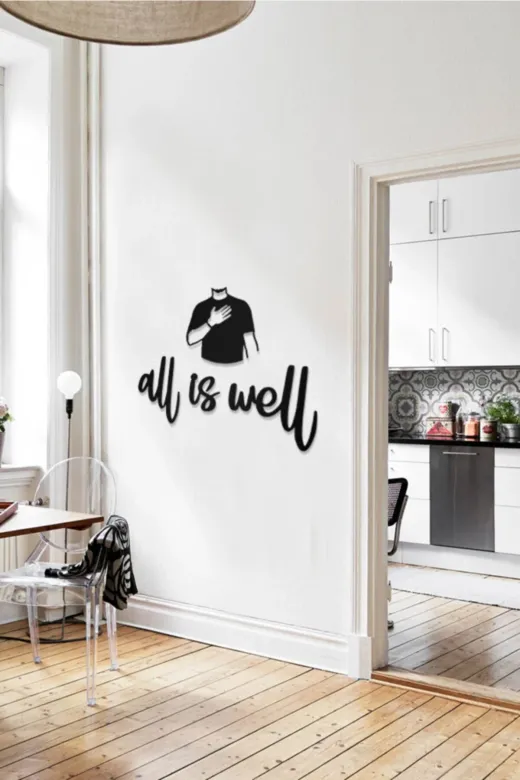 AHWALL AW00266 All Is Well Yazılı Dekoratif Ahşap Tablo