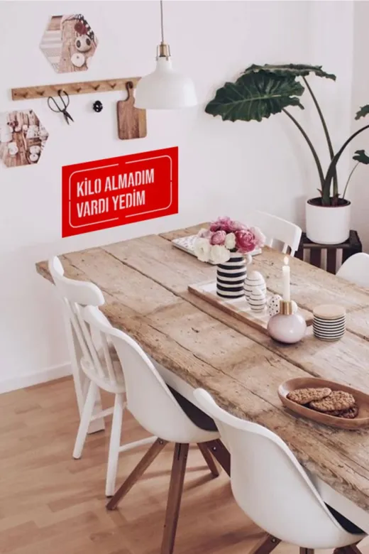 AHWALL AW00289 Kilo Almadım Vardı Yedim Yazılı Dekoratif Ahşap Tablo