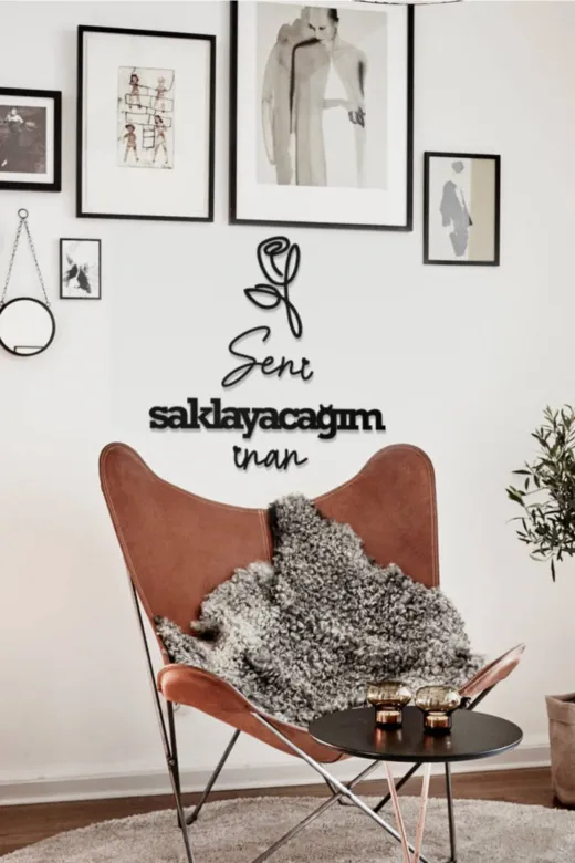 AHWALL AW00296 Seni Saklayacağım İnan Yazılı Dekoratif Ahşap Tablo