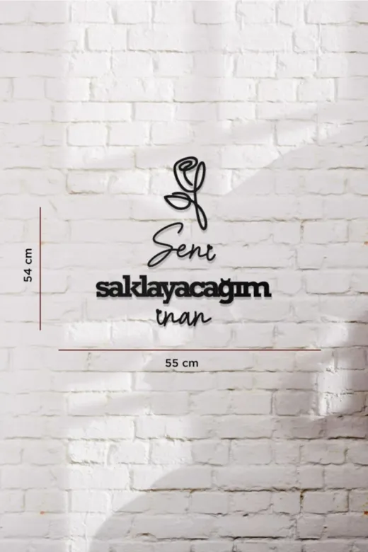 AHWALL AW00296 Seni Saklayacağım İnan Yazılı Dekoratif Ahşap Tablo