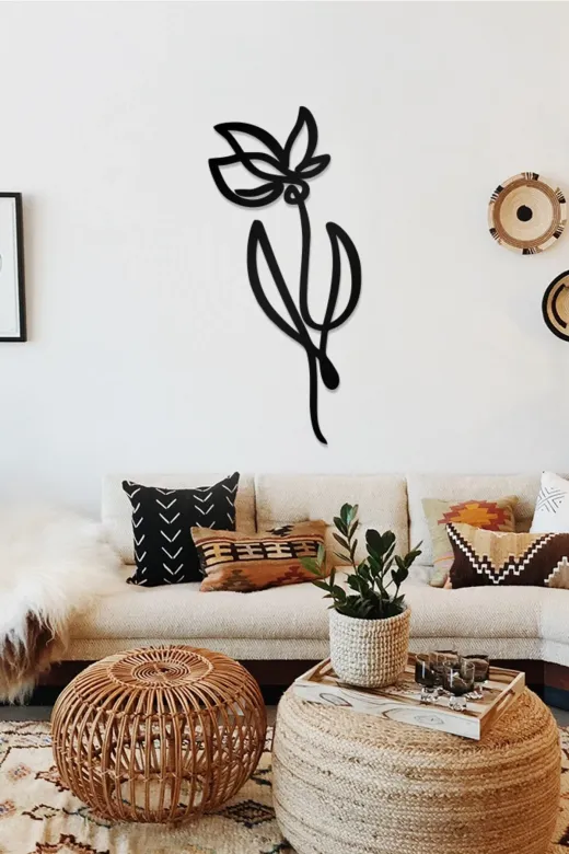 AHWALL AW00368 Çiçek Temalı Dekoratif Ahşap Tablo