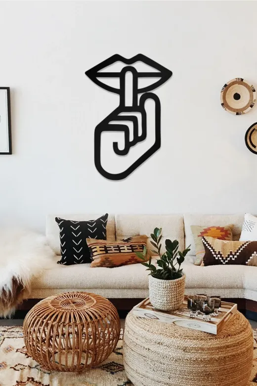 AHWALL AW00371 Sus Işareti Temalı Dekoratif Ahşap Tablo