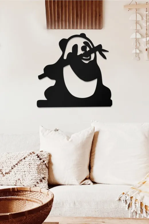 AHWALL AW00380 Panda Temalı Dekoratif Ahşap Tablo